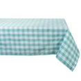 thumbnail image 1 of DII Aqua/White Checkers Tablecloth, 52"x52", 100% Cotton, 1 of 5