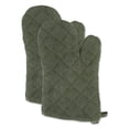 thumbnail image 1 of Contemporary Home Living Quilted Terry Cotton Kitchen Oven Mitts - 13" - Artichoke Green - Set of 2, 1 of 3