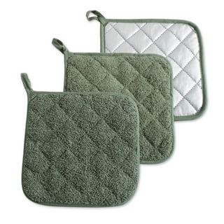 DII Cotton Quilted Potholder Set, 7x9, Yellow 3 Piece 