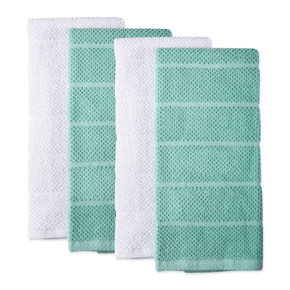 DII Assorted Aqua Basic Chef Terry Dishtowel (Set of 4)