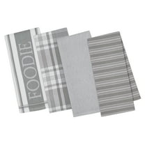DII Assorted Dishtowel Set/4, Granite, 18x28"