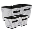 thumbnail image 1 of DII Assorted Marble Trapezoidal Laundry Bins, Set of 4, 100% Polyester, Multiple Colors, 1 of 3