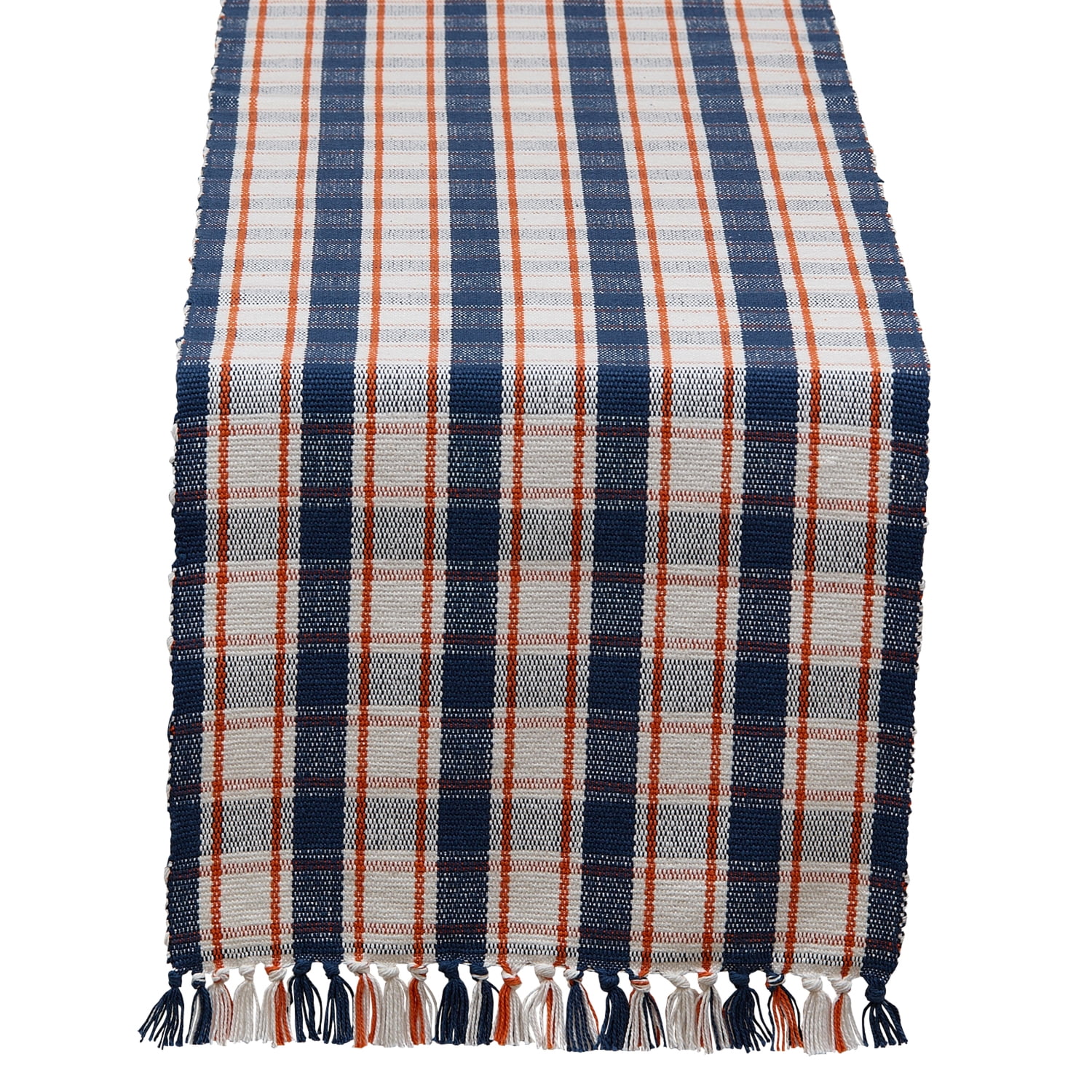 Autumn Farmhouse Plaid Cotton Table Runner 13x72"