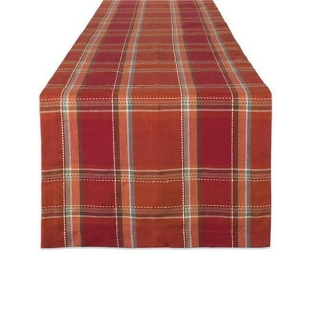 DII Autumn Spice Plaid Table Runner, 72 x 14", 100% Cotton