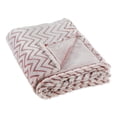 thumbnail image 1 of Red and White Chevron Patterned Rectangular Plush Polyester Decorative Throw 50" x 60", 1 of 3