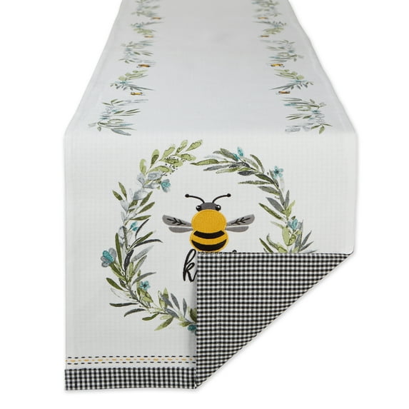 Bee Kind Reversible Embellished Table Runner 14x108"
