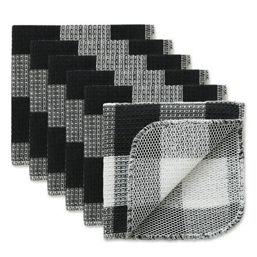 DII Black Buffalo Check Scrubber Dishcloth Set of 6