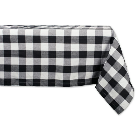 DII Black Buffalo Check Tablecloth, 60x120", 100% Cotton