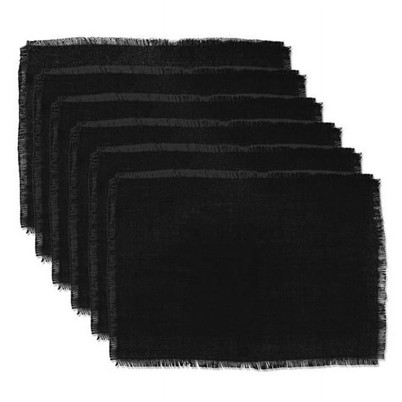 DII Black Jute Placemat (Set of 6), 19"x13", 100% Jute
