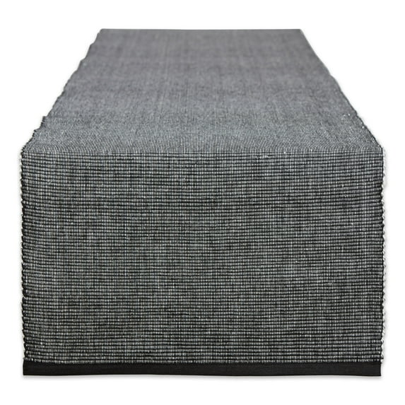 DII Black & White 2-Tone Ribbed Table Runner