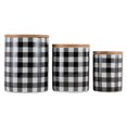 thumbnail image 1 of Contemporary Home Living Set of 3 5.5" Black and White Buffalo Check Ceramic Canister, 1 of 2