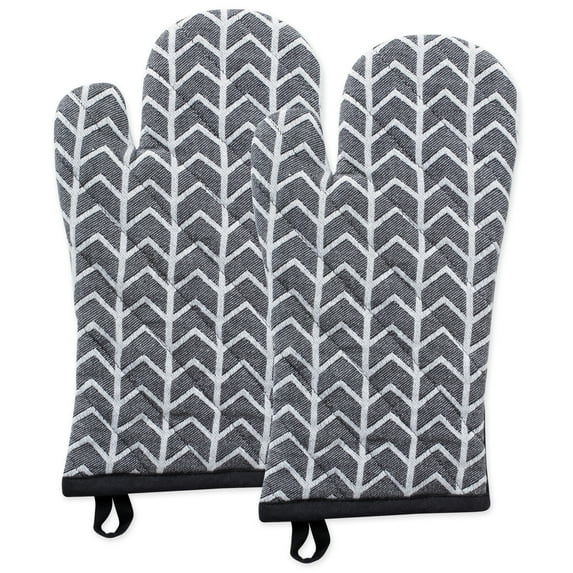 DII Black & White Herringbone Oven Mitt (Set of 2)