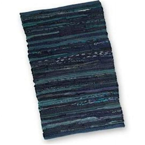 DII Blue Chindi Rug, Blue, Cotton