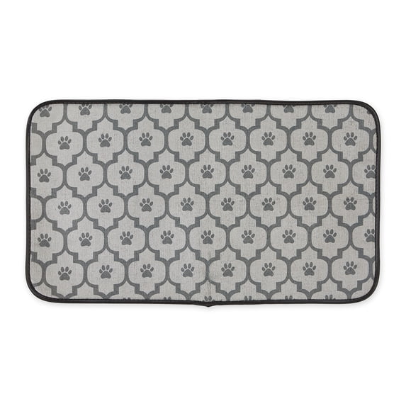 Bone Dry Lattice Paw Print Microfiber Print Pet Mat