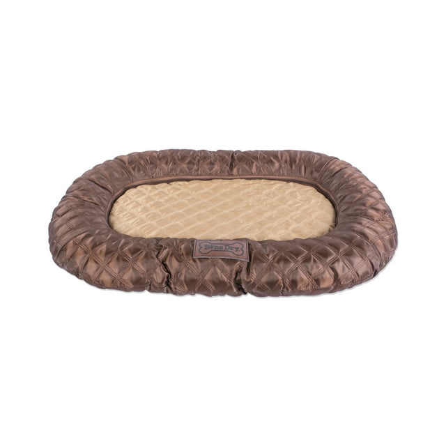 DII Border Cushion Quilted Brown Oval Small
