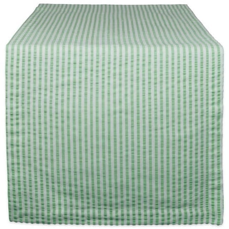 Design Imports CAMZ38951 14 x 108 in. Bright Green Seersucker Table Runner