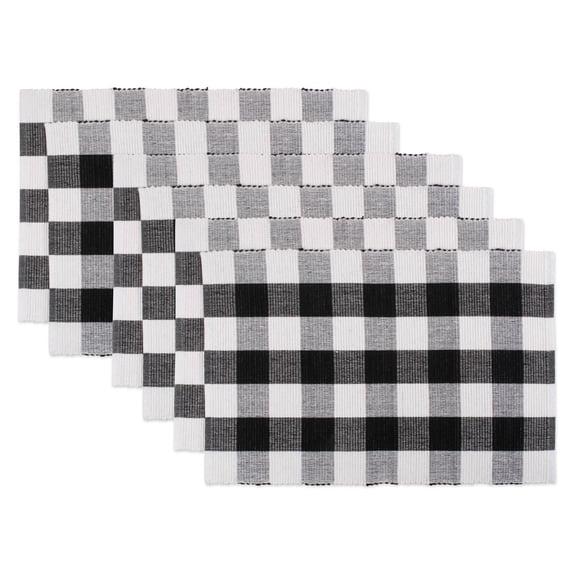 DII Buffalo Check Ribbed Placemat Set/6, 13x19"