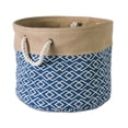 thumbnail image 1 of DII 16" Round Modern Fabric Large Burlap Diamond Storage Bin in Navy, 1 of 4