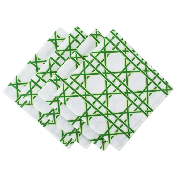 DII CBBB01337 Printed Cotton Napkin, Perfect for Brunch, Catering Events, Dinner Parties, Buffets, Spring Weddings or Everyday Use, 18"x18", Caning, 4 Pack