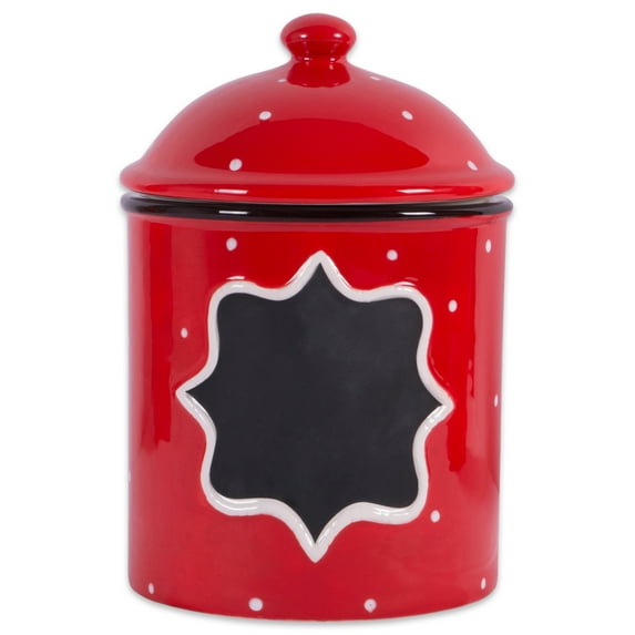 DII Ceramic Red Canister Medium