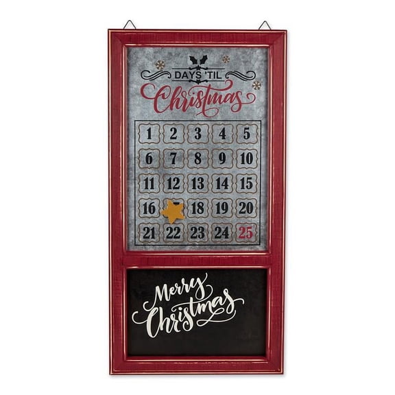 DII Christmas Advent Decorative Wooden Countdown Calendar, 30x15.37", Chalkboard