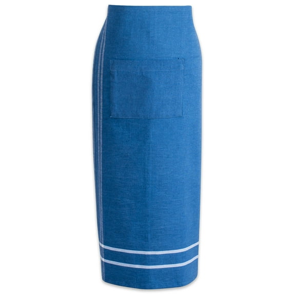DII Chambray Blue French Stripe Bistro Apron, 30x28", 100% Cotton