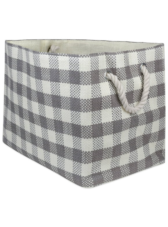 DII Checkers Decorative Bin, Large, Woven Paper, Multiple Colors/Sizes