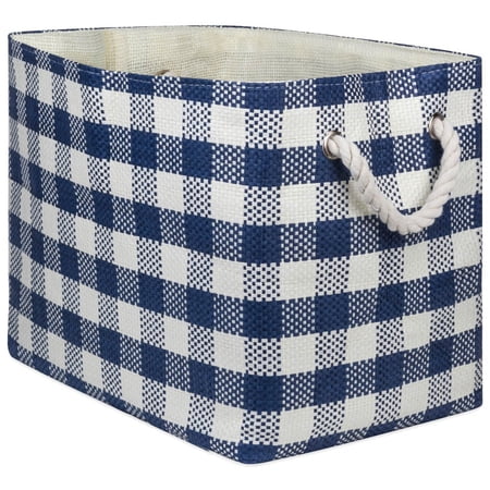 DII Checkers Decorative Bin, Large, Woven Paper, Multiple Colors/Sizes