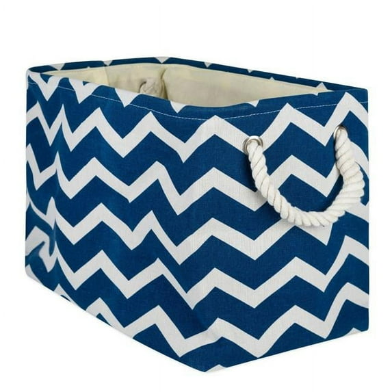 DII Chevron Decorative Bin, Medium, 100% Polyester, Multiple Colors/Sizes