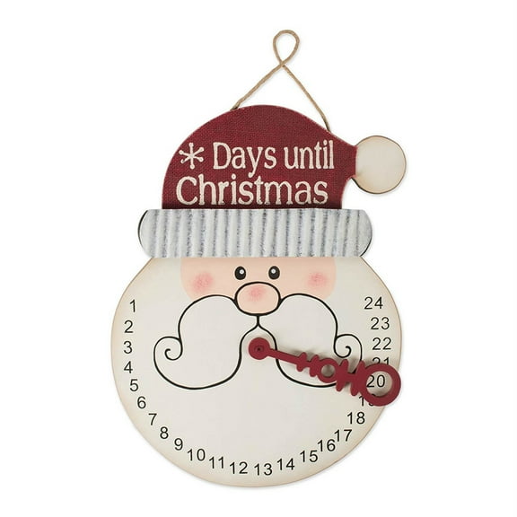 DII Christmas Advent Decorative Wooden Countdown Calendar, 16.75x12.75", Santa Beard
