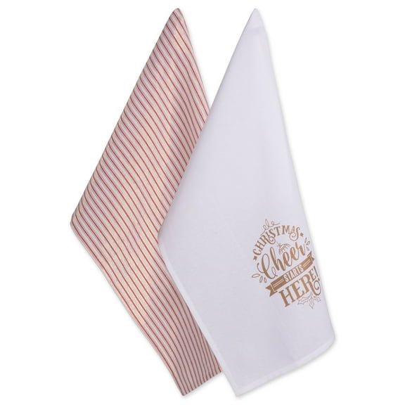 DII Assorted Christmas Cheer Printed Dishtowel (Set of 2)