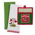 thumbnail image 1 of DII Cotton Christmas Kitty Embellished Kitchen Gift in Multi-Color (Set of 3), 1 of 11
