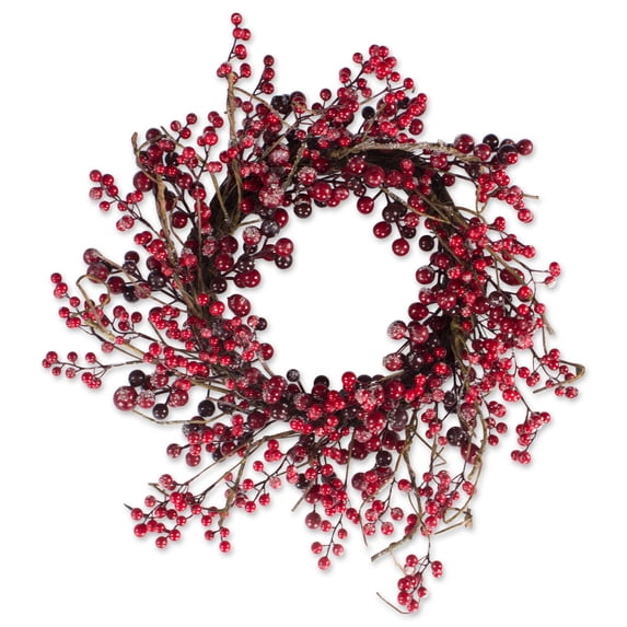 DII Christmas Wreath Holiday Decoration, 20" Diameter, Frosted Berry