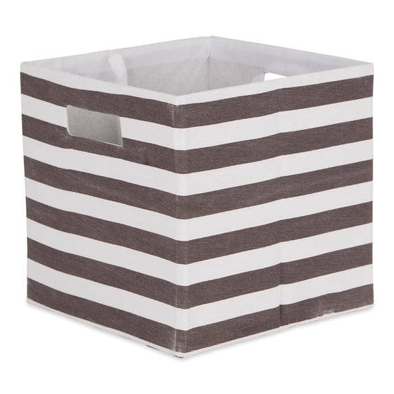 DII Polyester Cube Stripe Brown Square 13x13x13
