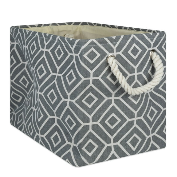DII Collapsible Polyester Storage Bin, Stained Glass, Gray, Large Rectangle