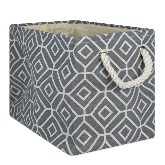 DII Collapsible Polyester Storage Bin, Stained Glass, Gray, Large Rectangle