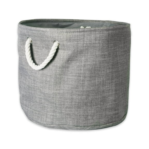 DII Polyester Bin Variegated Gray Round Small 9x12x12