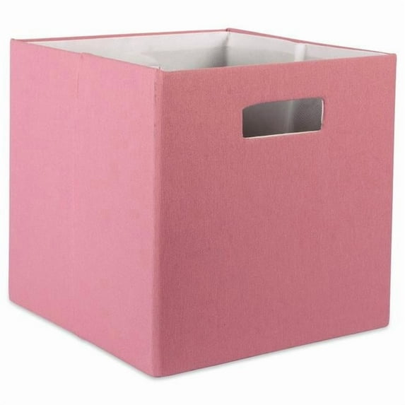 DII Collapsible Polyester Storage Cube, Solid, Large Square, 13x13x13", Rose