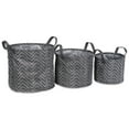 thumbnail image 1 of DII Collapsible Waterproof Chevron Laundry Bins, Assorted Round, Black/White, 3 Piece, 1 of 4