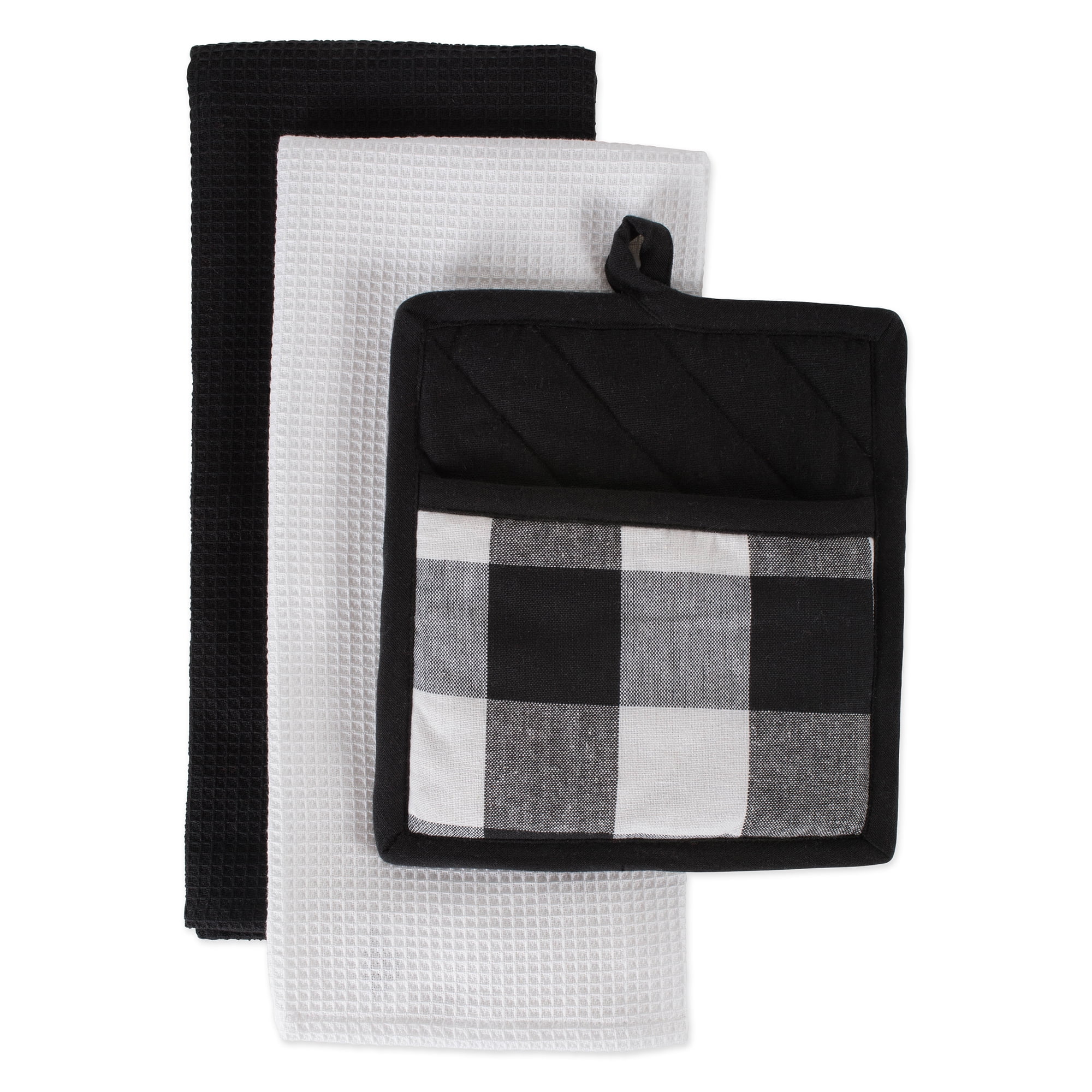Black Buffalo Check Pot Holders Oven Mitts Sets with 4 Black Buffalo Plaid  Kitchen Towels 8 Piece Kitchen Set Black and White Dish Towels Cotton -  Yahoo Shopping