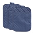 thumbnail image 1 of Contemporary Home Living Quilted Solid Cotton Potholders - 9" - French Blue - Set of 3, 1 of 5
