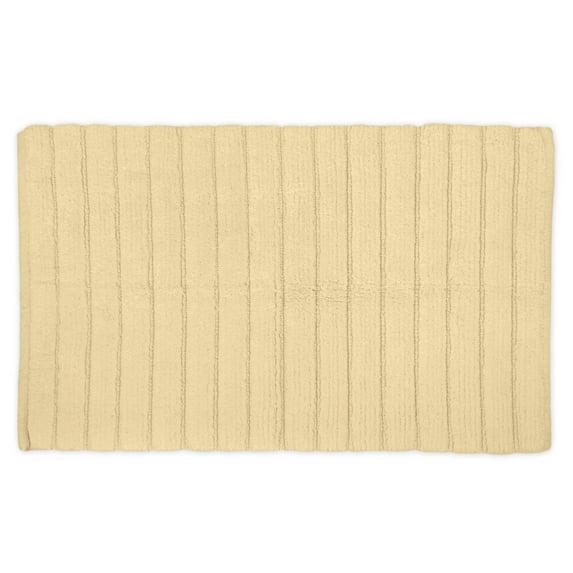DII 34x21" Modern Cotton Ultra Soft Ribbed Chunky Bath Rug in Cream
