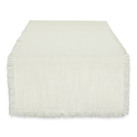 DII Cream Sugar Basket Fringe Table Runner 14x72