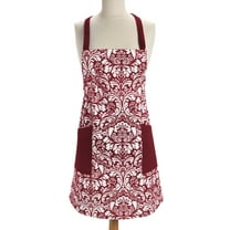 DII Damask Red Washable Cooking Apron