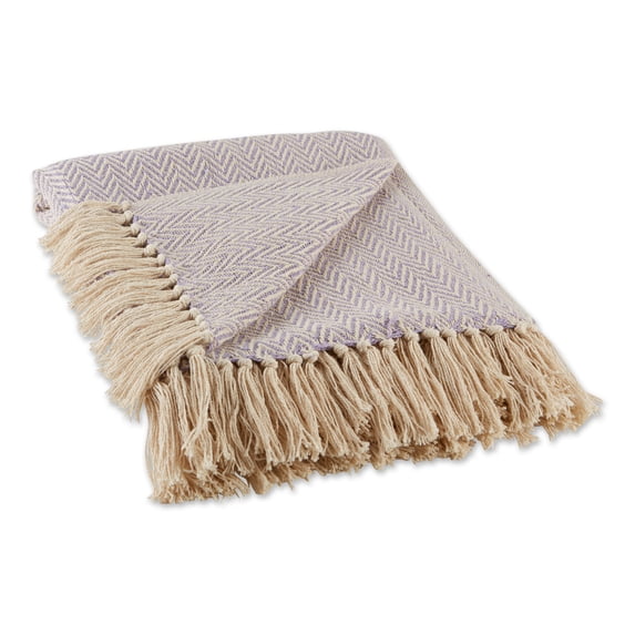 DII Dty Lilac Handloom Chevron Throw