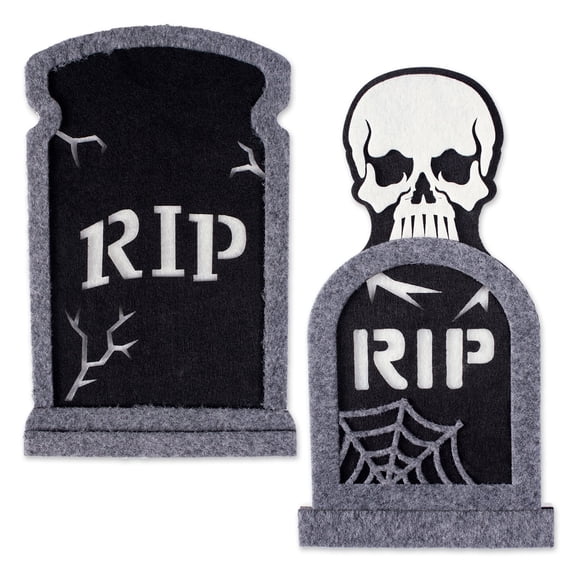 DII Fall Home & Party Décor Spooky Halloween Decorations Indoor & Front Porch, Hanging Foam Set, Tombstones, 2 Piece