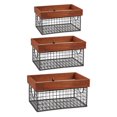 thumbnail image 1 of DII Farmhouse Wood Rimmed Wire Storage Basket Set, Bronze, Assorted, 1 of 3