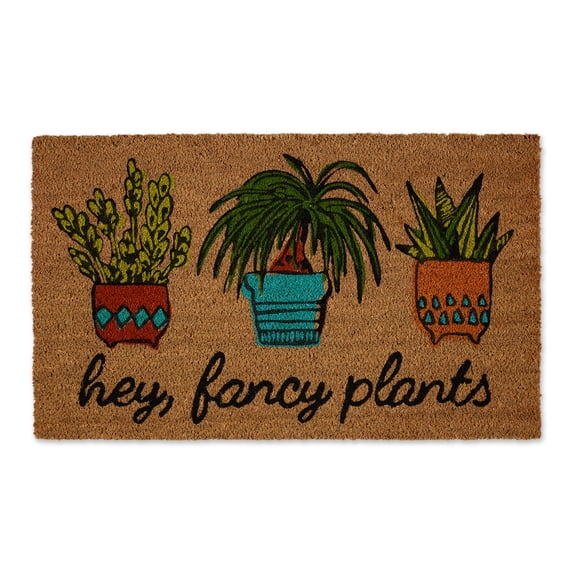DII Floral Design Collection Natural Coir Doormat, 17x29", Fancy Plants