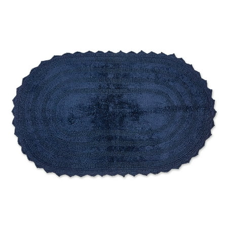 French Blue Large Oval Crochet Bath Mat