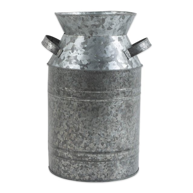 DII Galvanized Metal Decor, Rustic Farmhouse, Milk Can, Silver